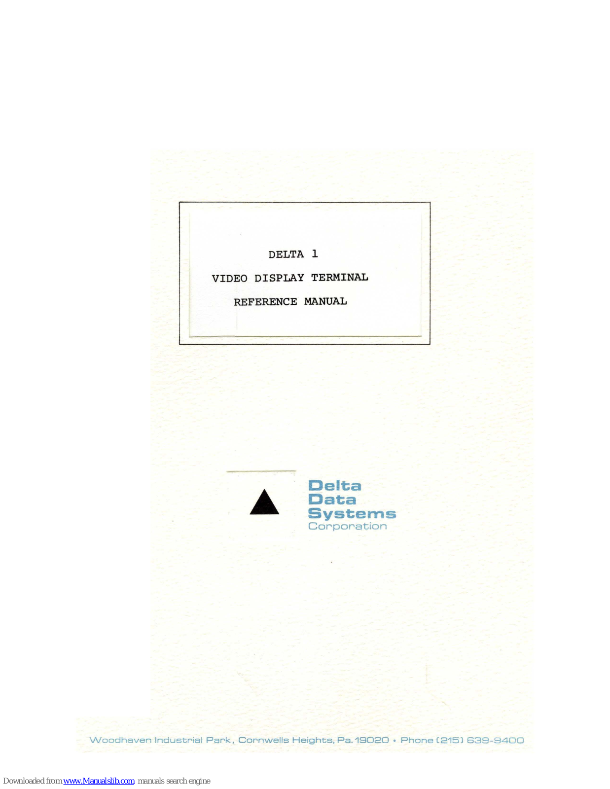 DDS DELTA 1 Reference Manual - ManualMachine.com