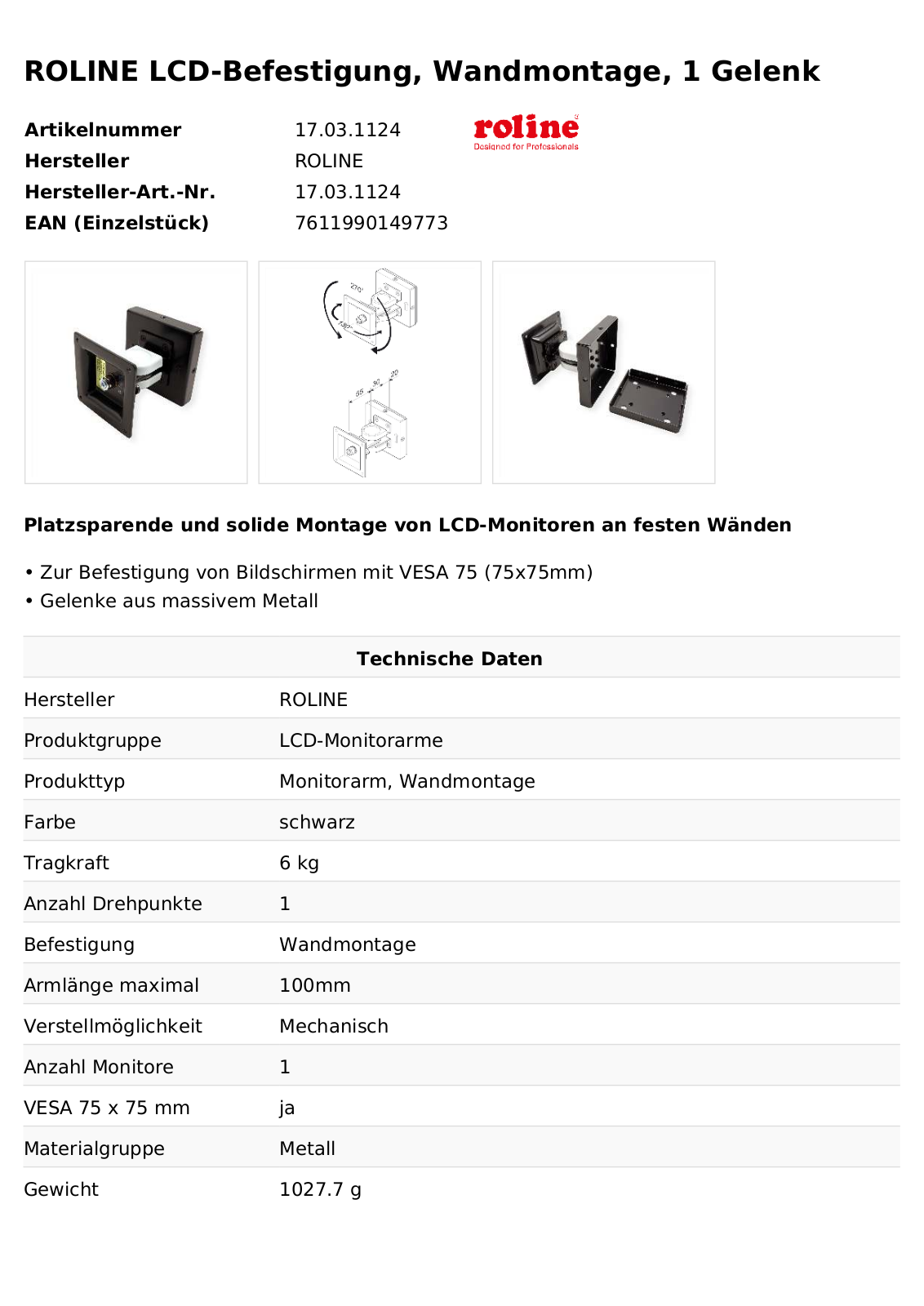 ROLINE 17031124 Datasheet - ManualMachine.com