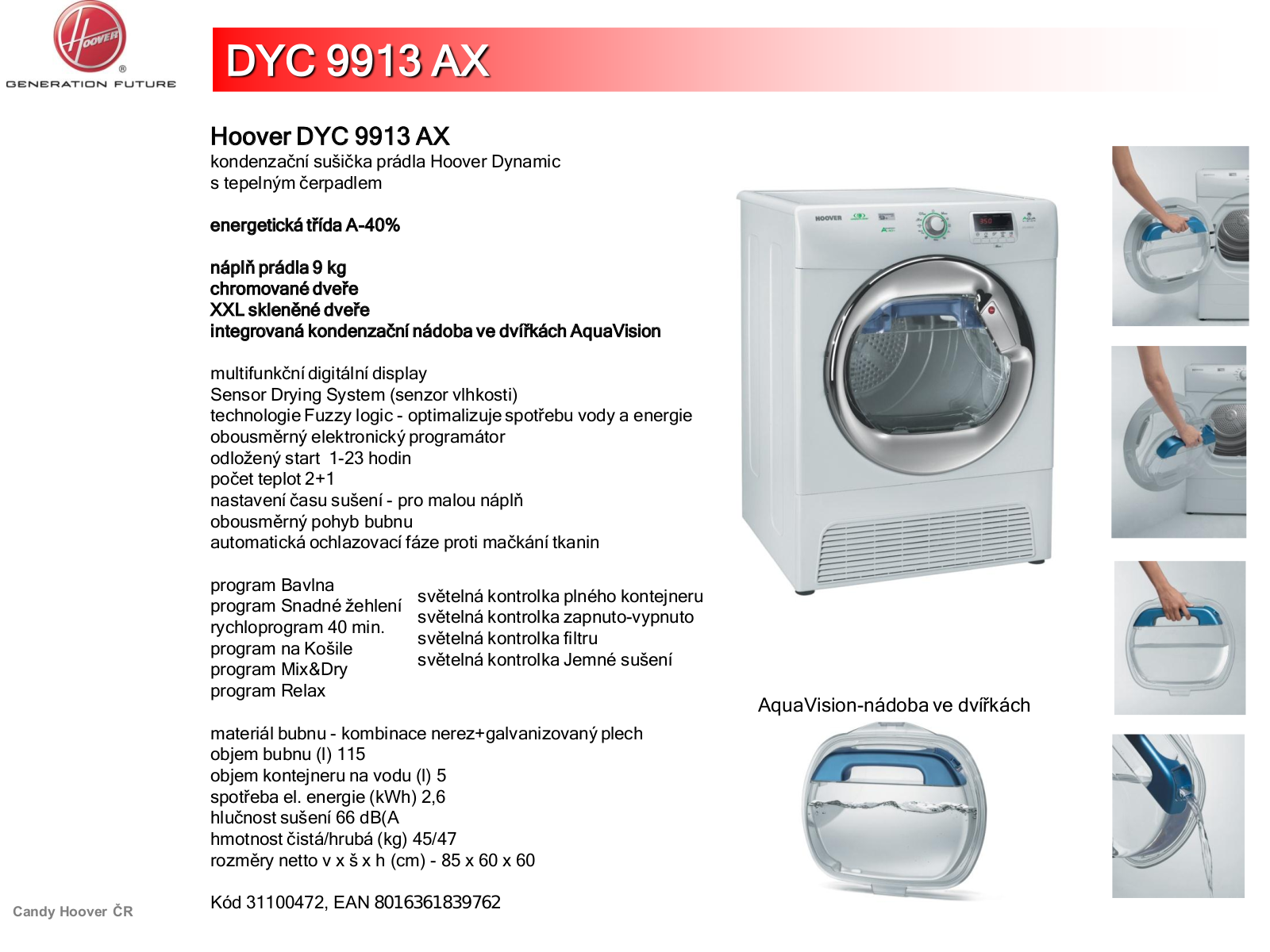 Hoover DYC 9913 AX-S User Manual