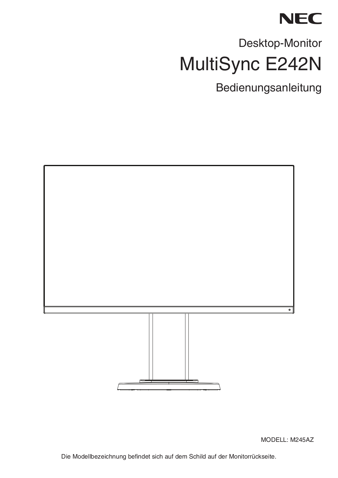 NEC E242N-WH User Manual