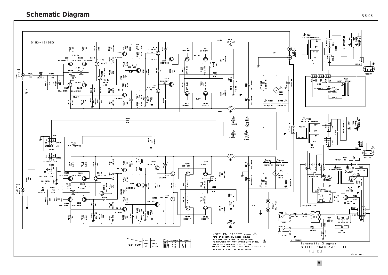 Rotel RB-03 Schematic