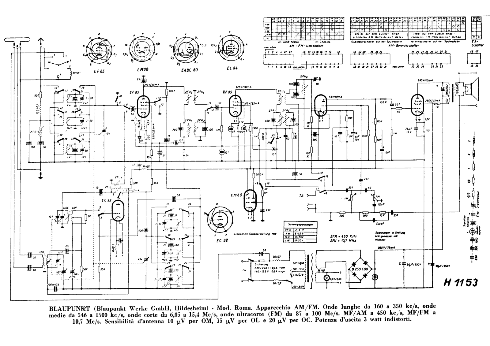 Blaupunkt h1153 schematic