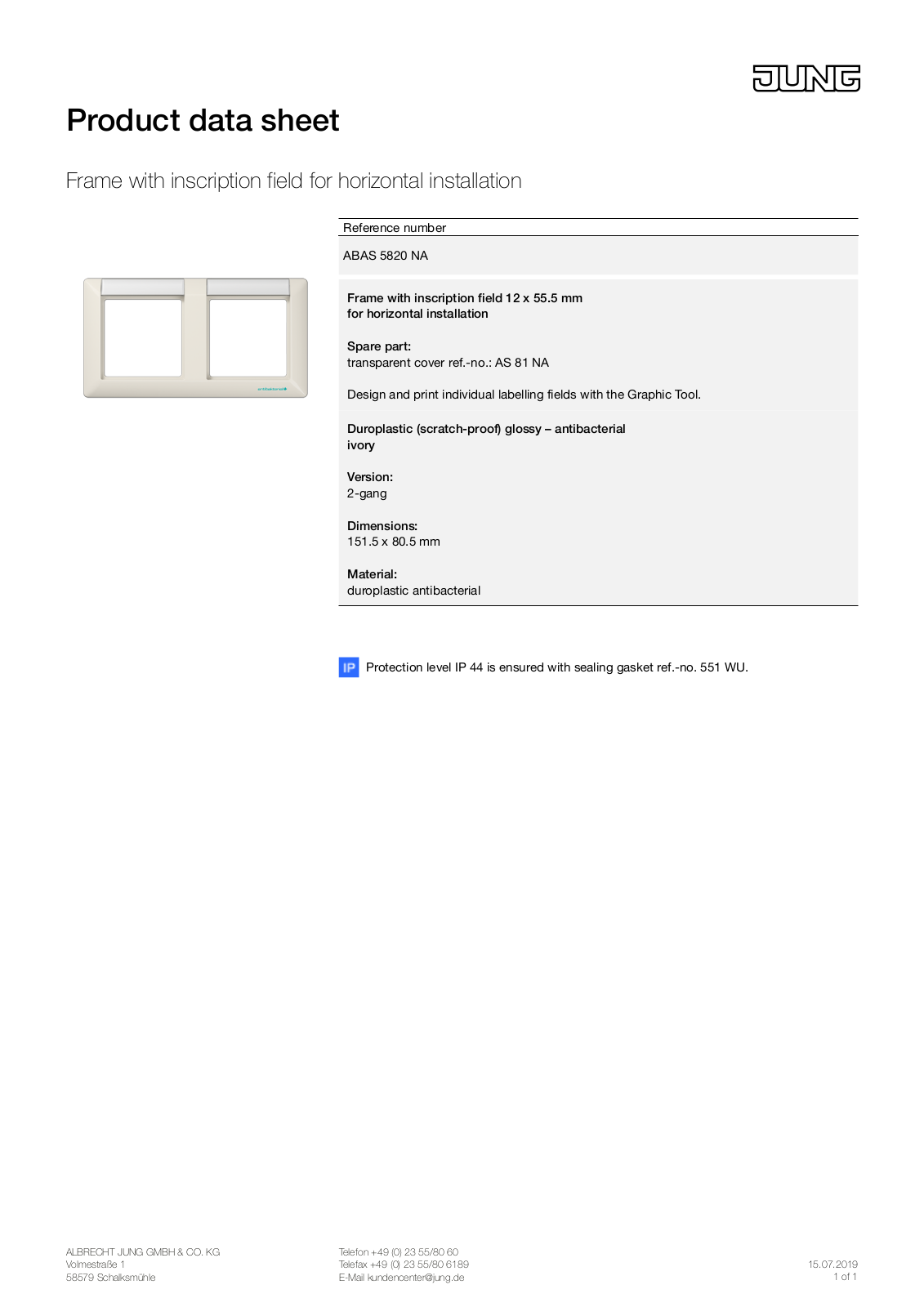 Jung ABAS 5820 NA User Manual