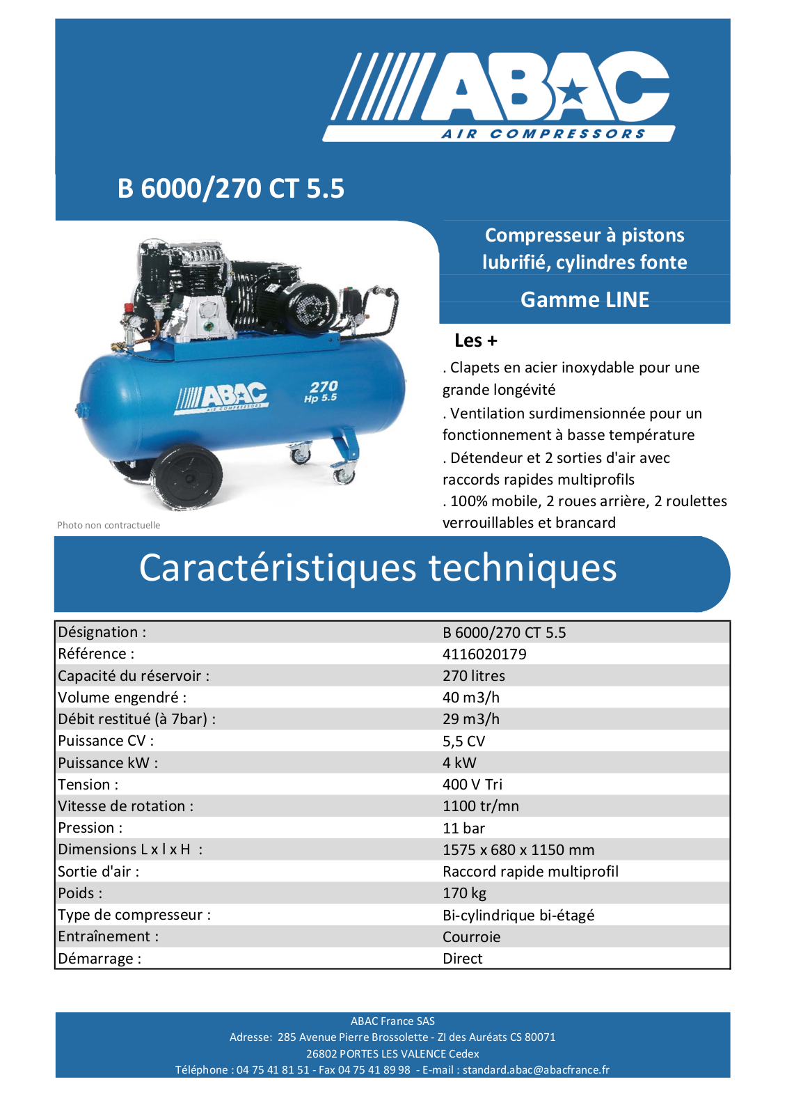 Abac B 6000/270 CT 5.5 Specification - ManualMachine.com
