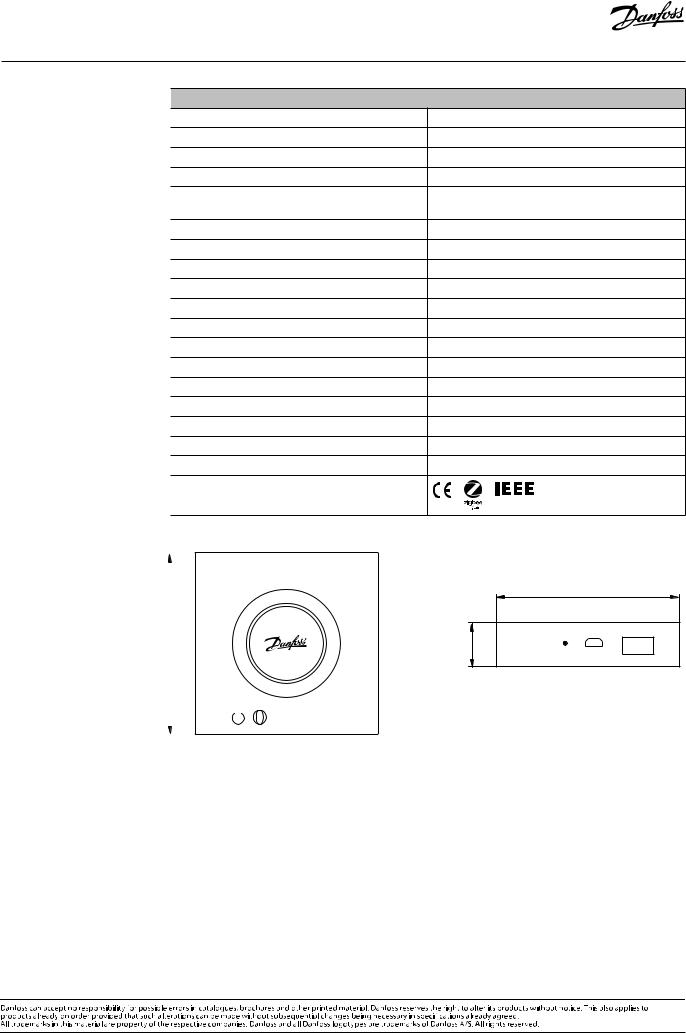 Danfoss Ally Gateway Data sheet