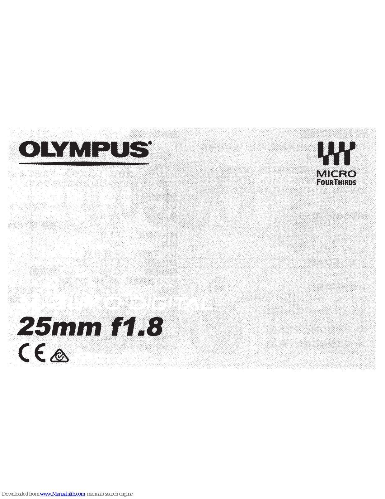 Olympus f1.8, 25mm f1.8 Instrucion Manual - ManualMachine.com