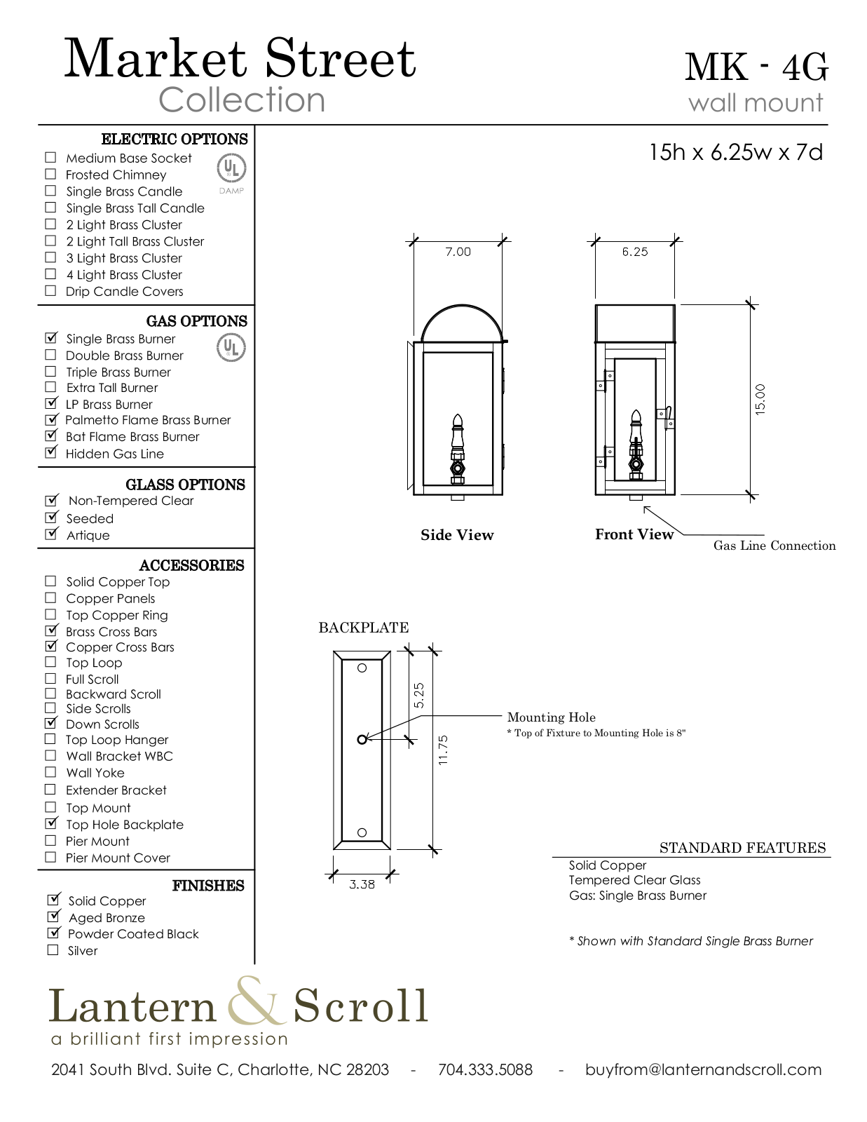 Lantern & Scroll LASC1294, LASC1209 Specifications - ManualMachine.com