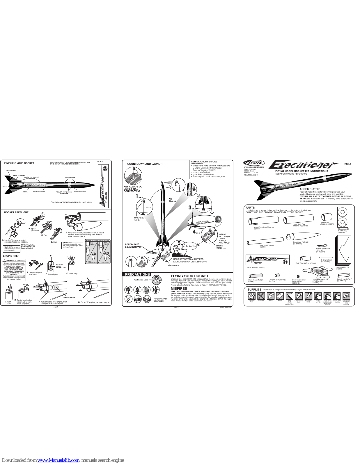 Estes Executioner 1951 Instructions Manual - ManualMachine.com