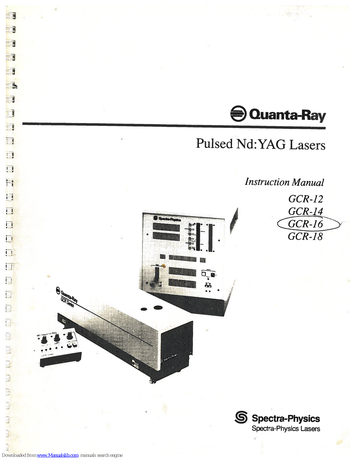Spectra-Physics Quanta-Ray GCR-16, Quanta-Ray GCR-14, Quanta-Ray GCR-12, Quanta-Ray GCR-18 Instruction Manual - ManualMachine.com