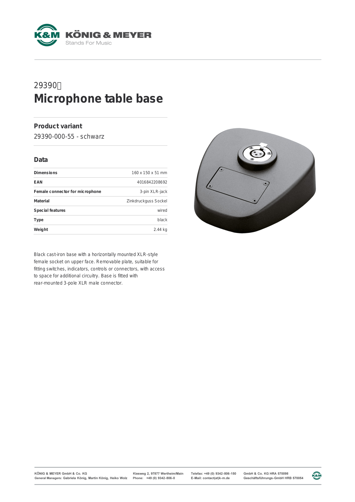 K&M 29390.000.55 Data Sheet