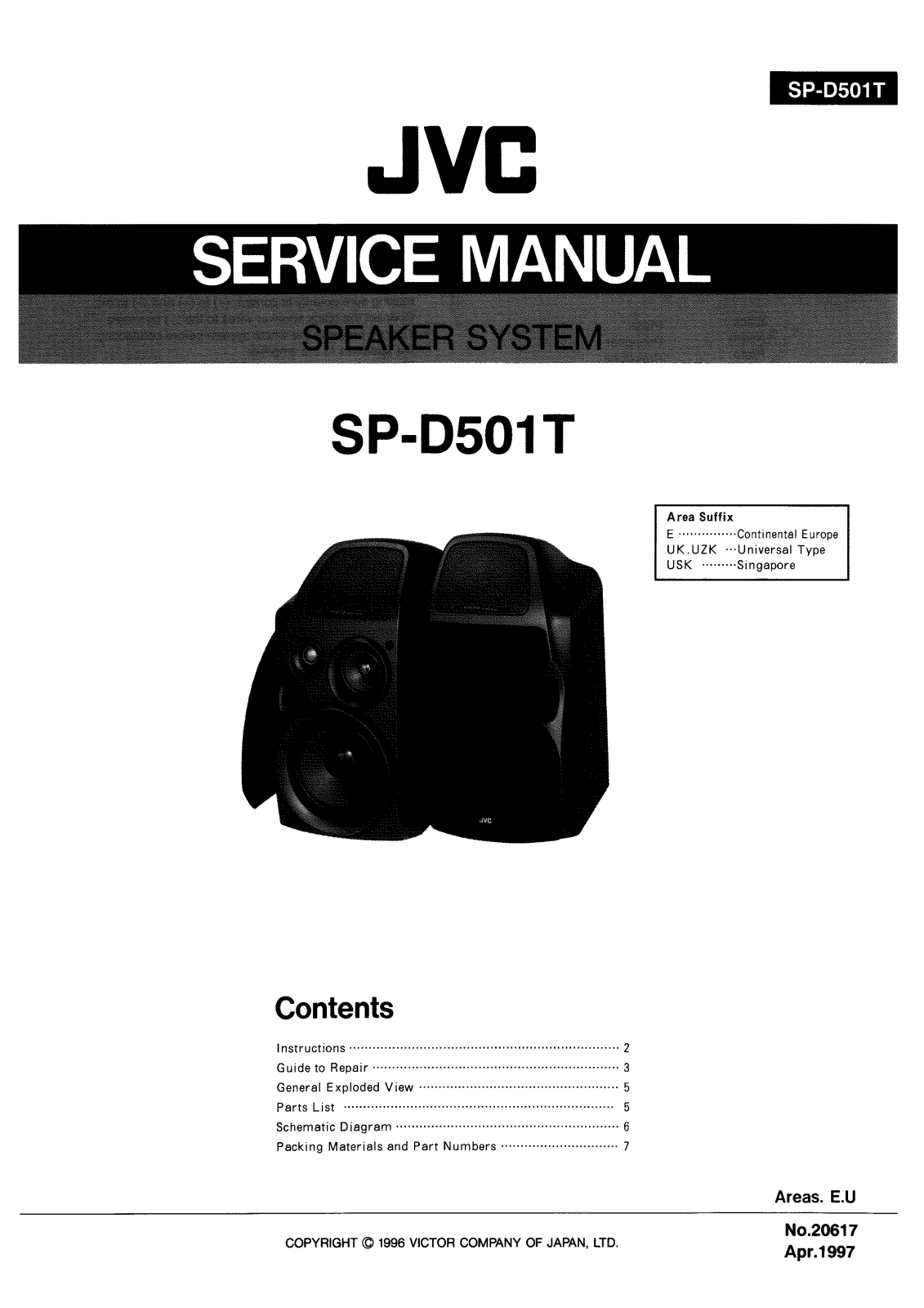 JVC SP-D501 Service Manual