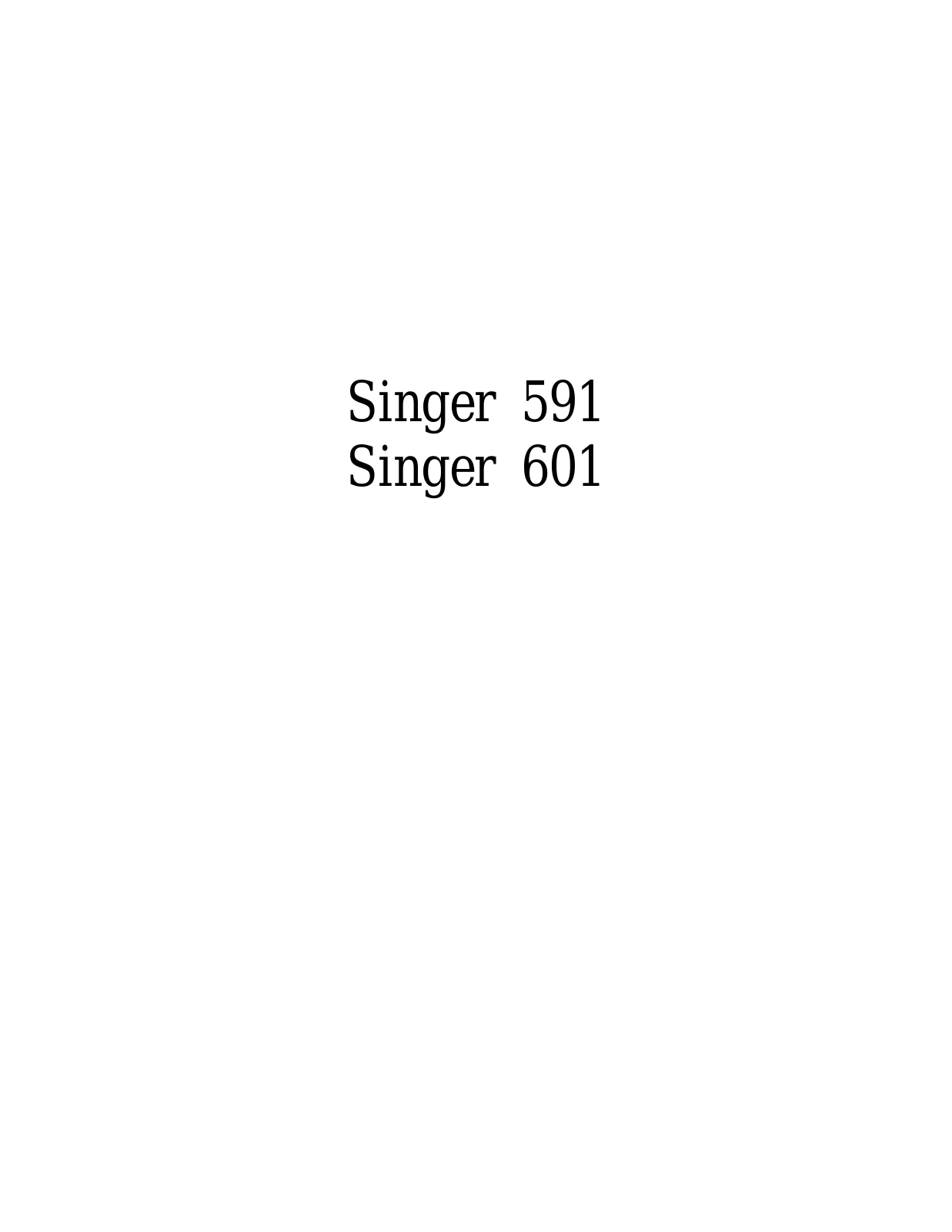 SINGER 591, 601 Parts List