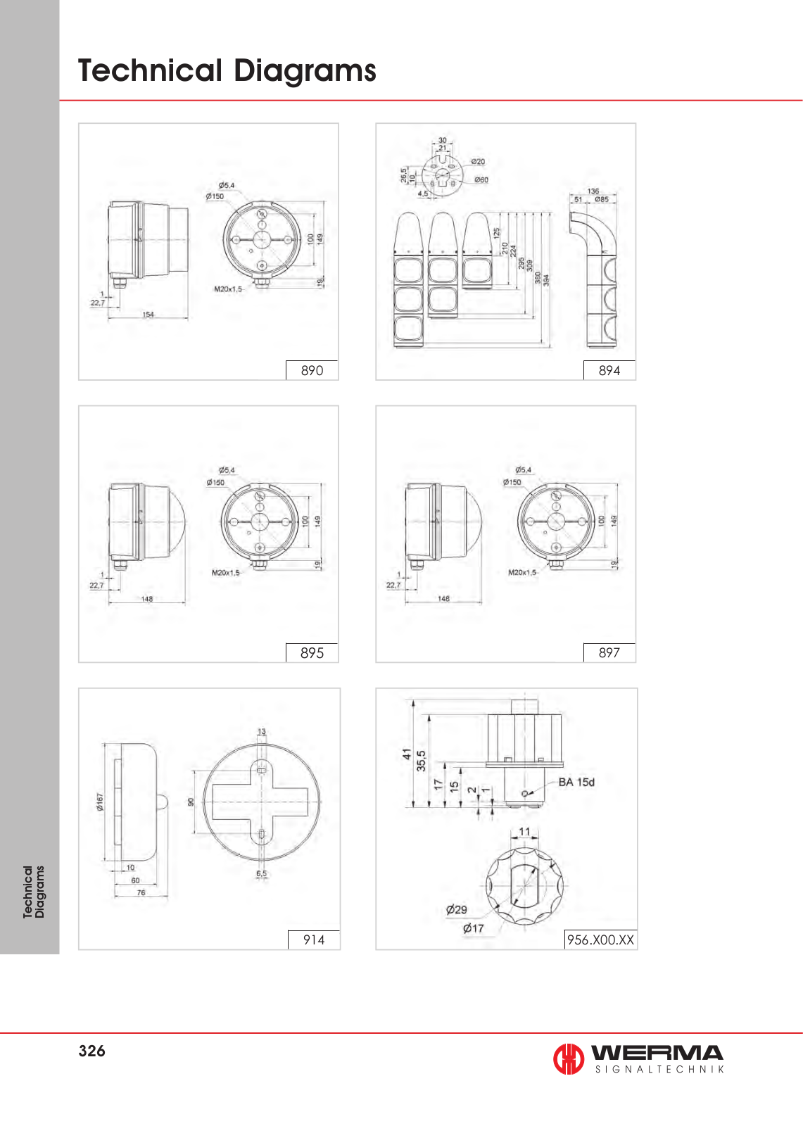 Werma 956.X00.XX, 914, 890, 9894, 895 Technical Diagrams