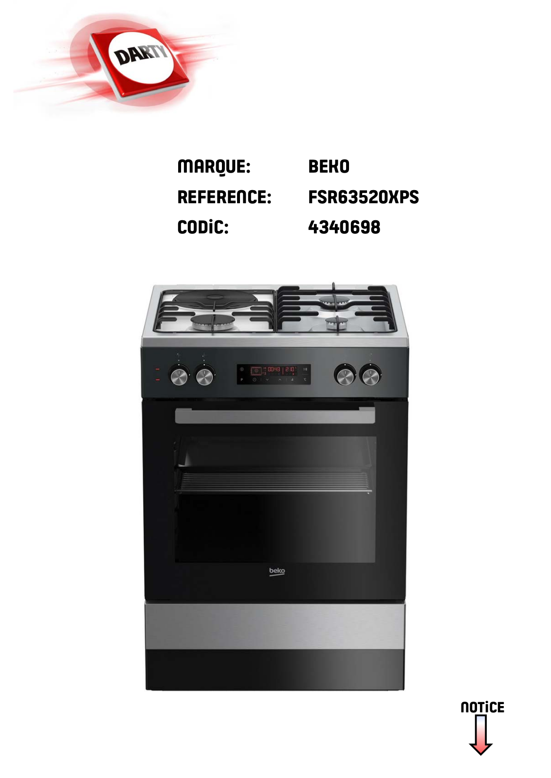 Beko FSR63520XPS User manual