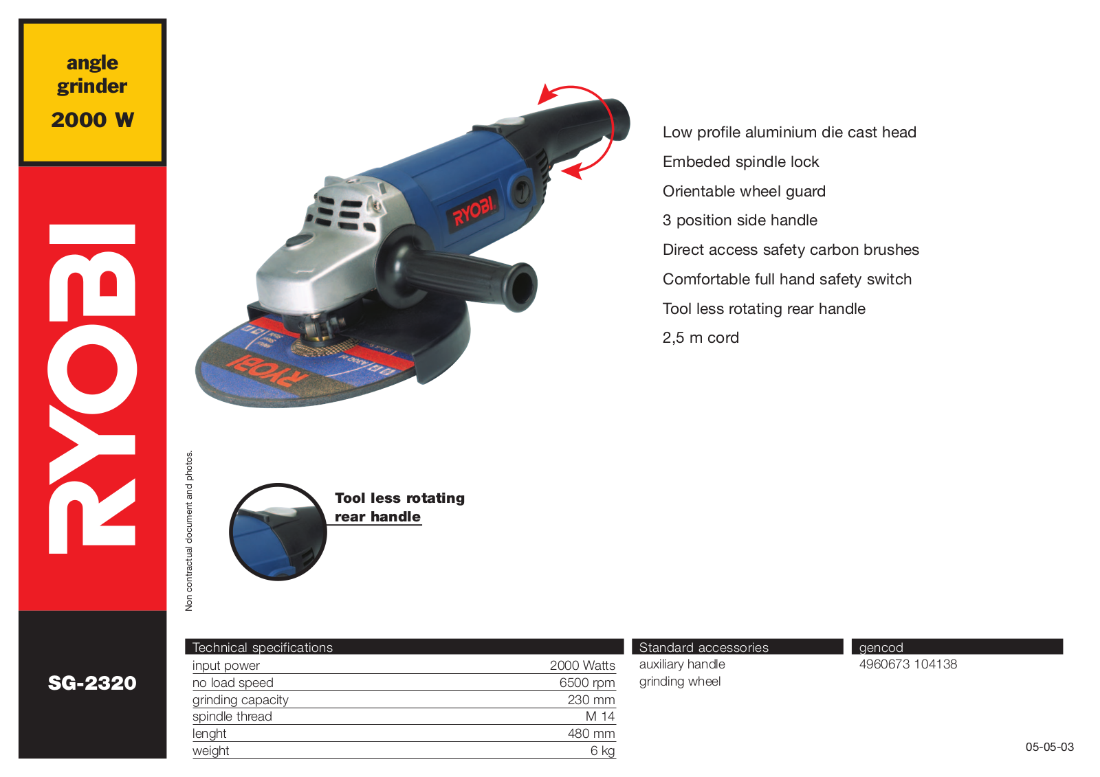 Ryobi SG-2320 User Manual