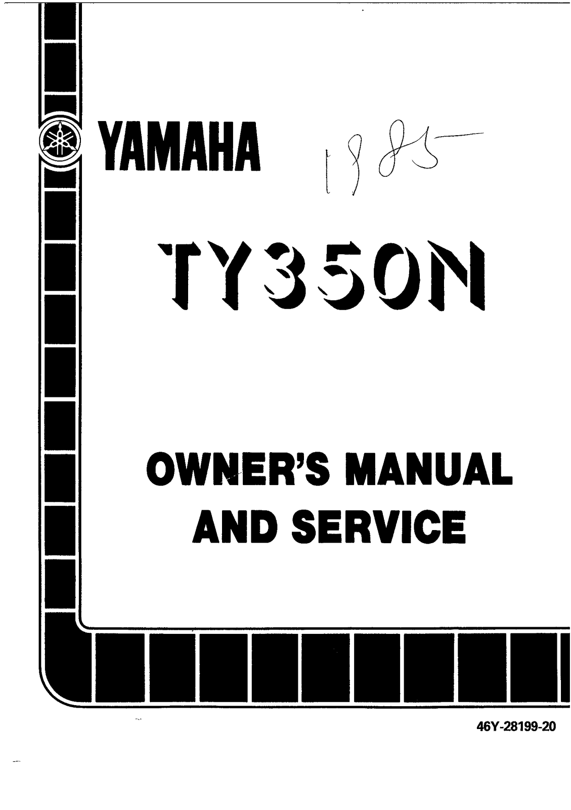 Yamaha TY350 N 1985 Owner's manual