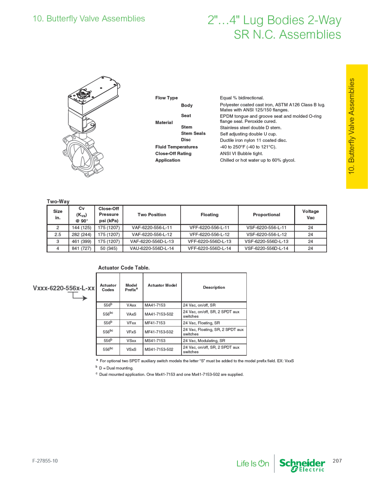 Schneider Electric VAF-6220-556-L-11 Catalog Page