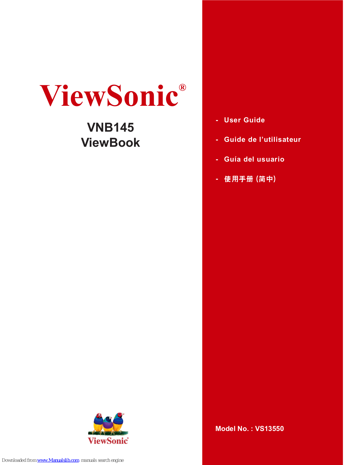 ViewSonic ViewBook VS13550 User Manual