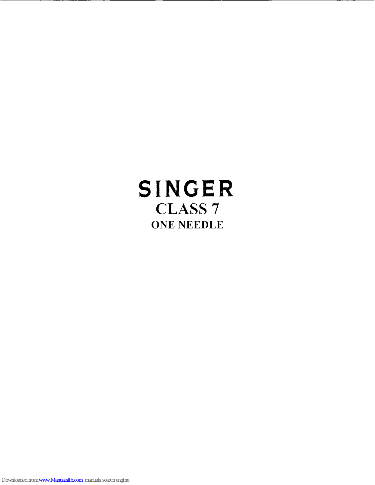 Singer 7 NEEDLE User Manual - ManualMachine.com