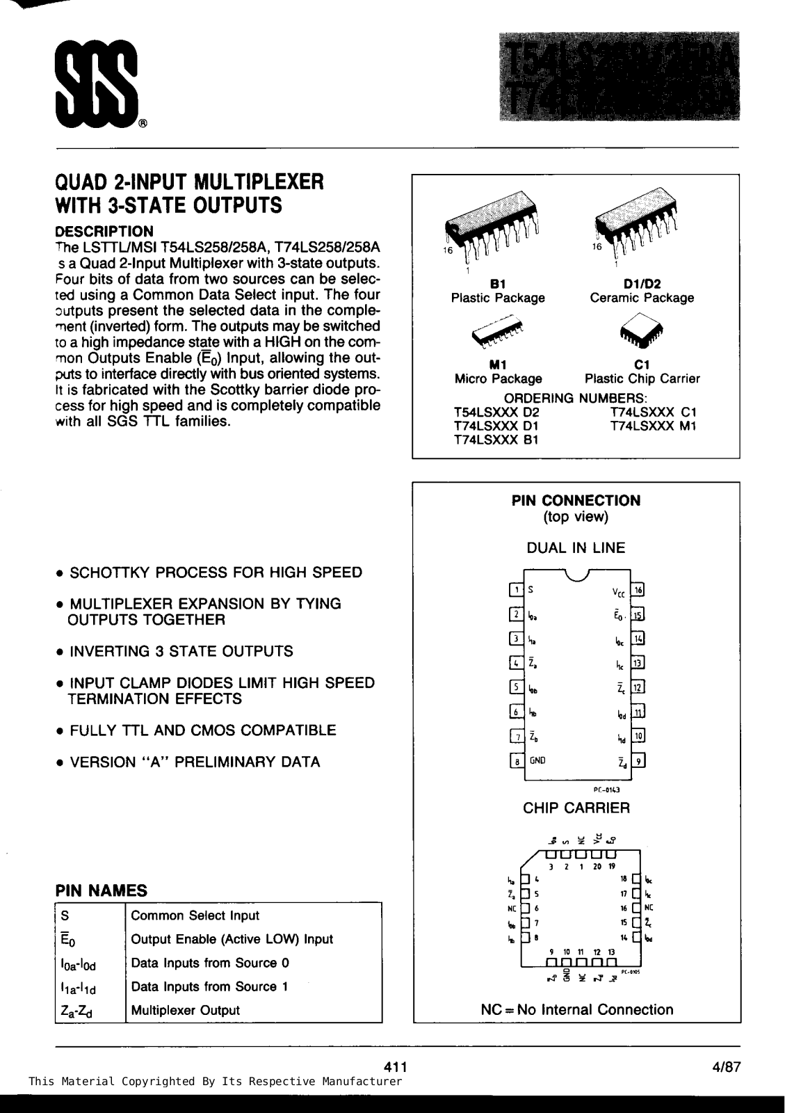 Datasheet T74LS258AB Specification - ManualMachine.com
