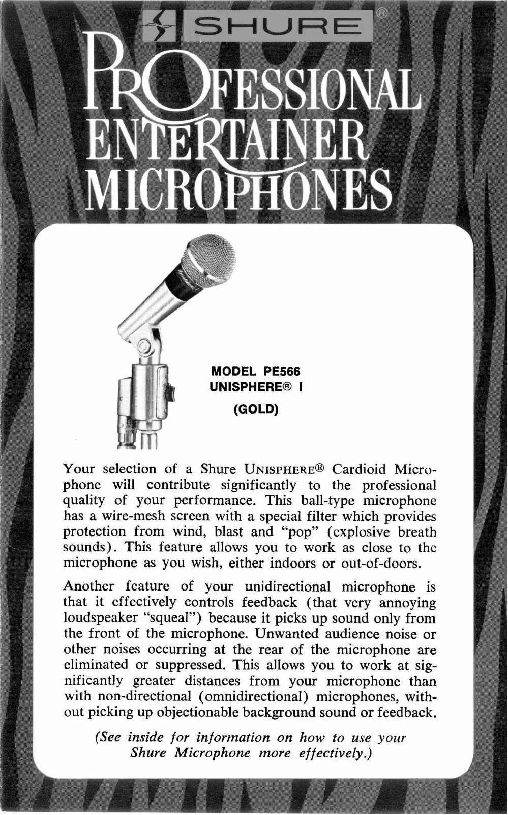Shure PE566 User Guide - ManualMachine.com