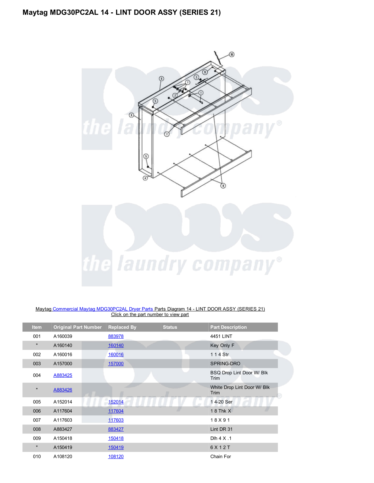 Maytag MDG30PC2AL Parts Diagram