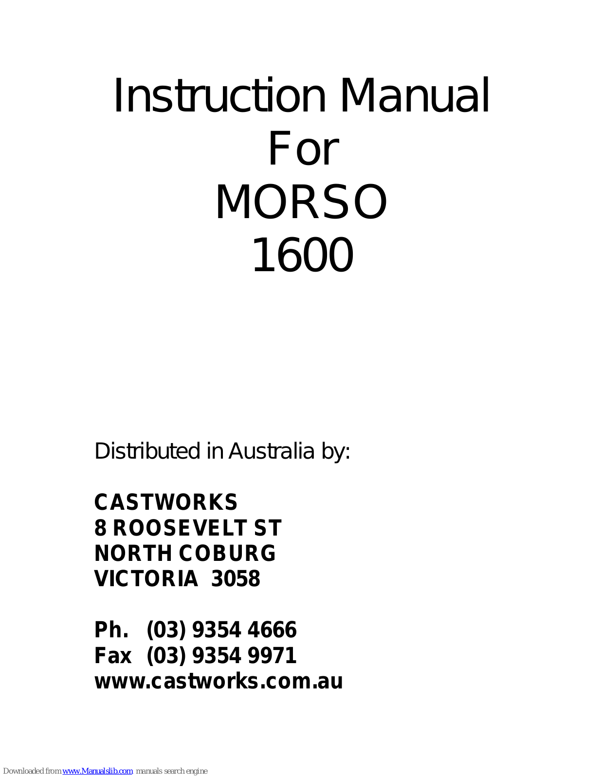 Morso 1600, 2110, 2140, 1400, 2100 Instruction Manual