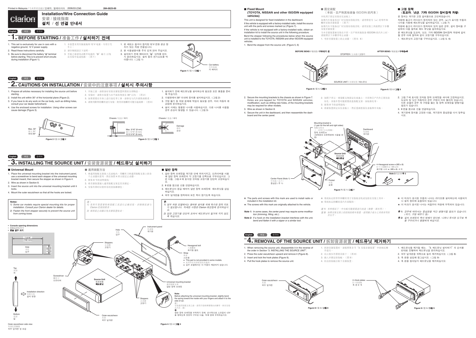 Clarion DB566USB INSTALLATION MANUAL