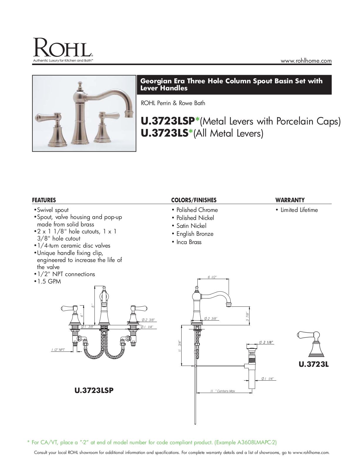 Perrin & Rowe PRWE1050 Specifications - ManualMachine.com