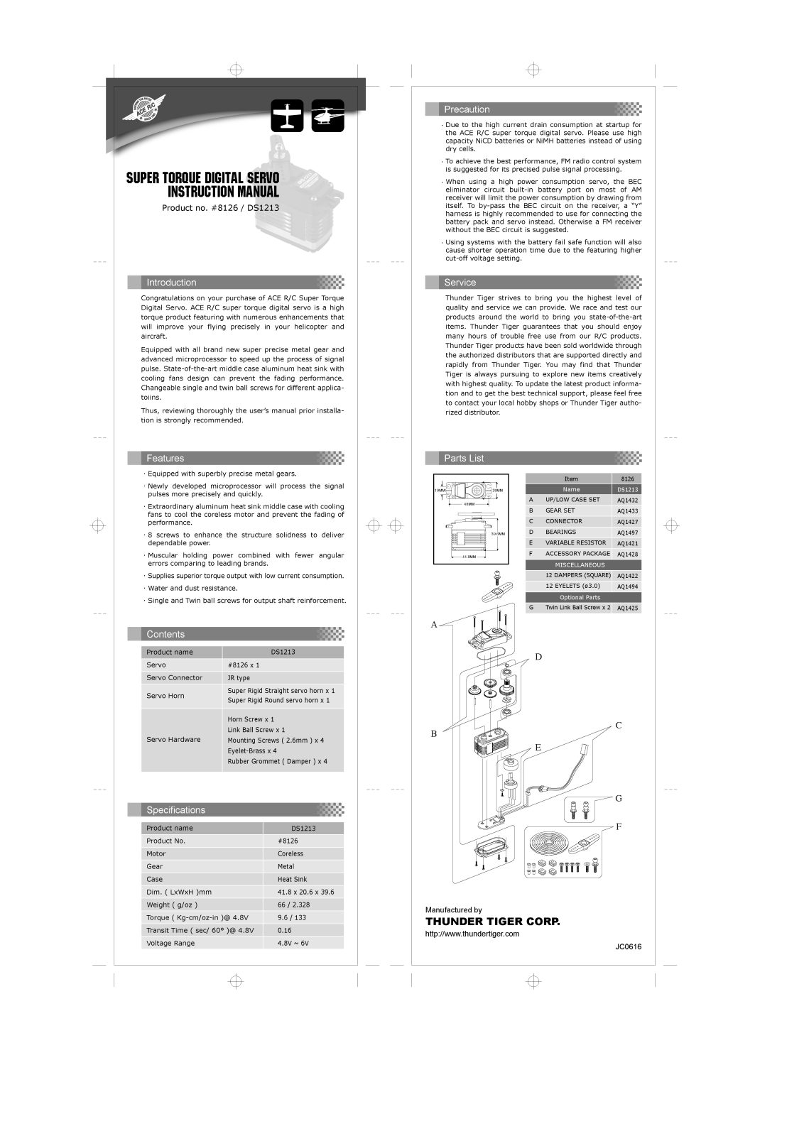 ACE RC DS1213 User Manual