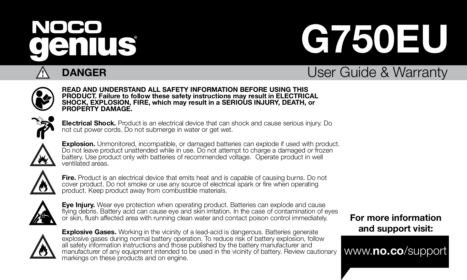 Noco G750EU User Manual