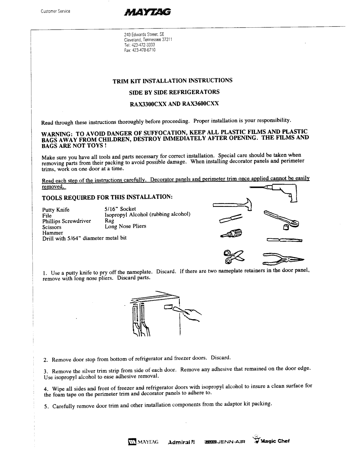 Maytag RAX3300CXX, RAX3600CXX User Manual - ManualMachine.com