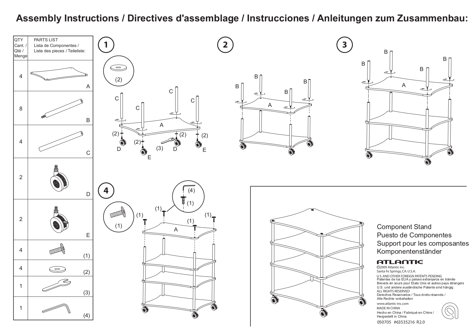 Atlantic Component Stand 63535216 User Manual