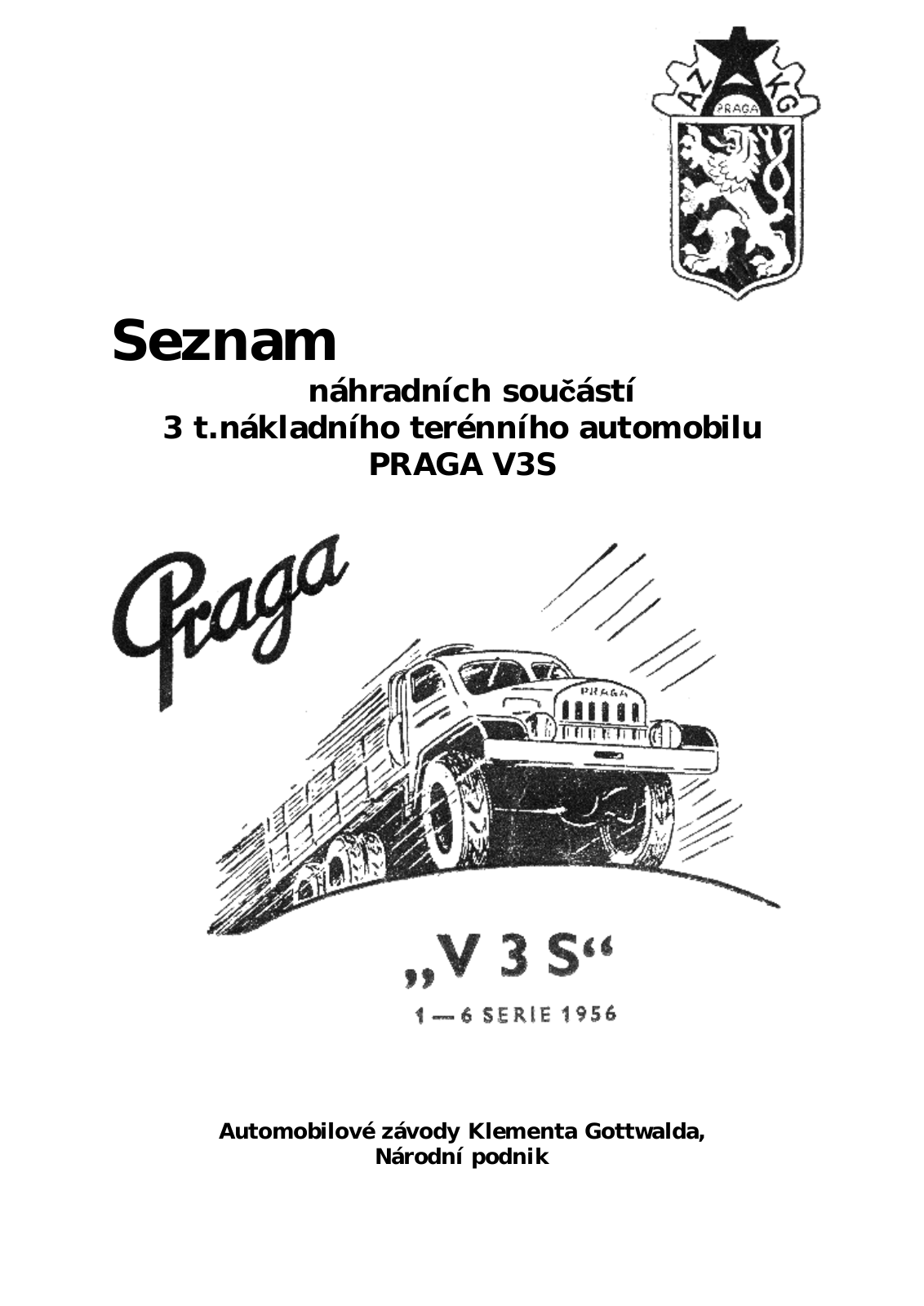 Praga V3S parts catalog