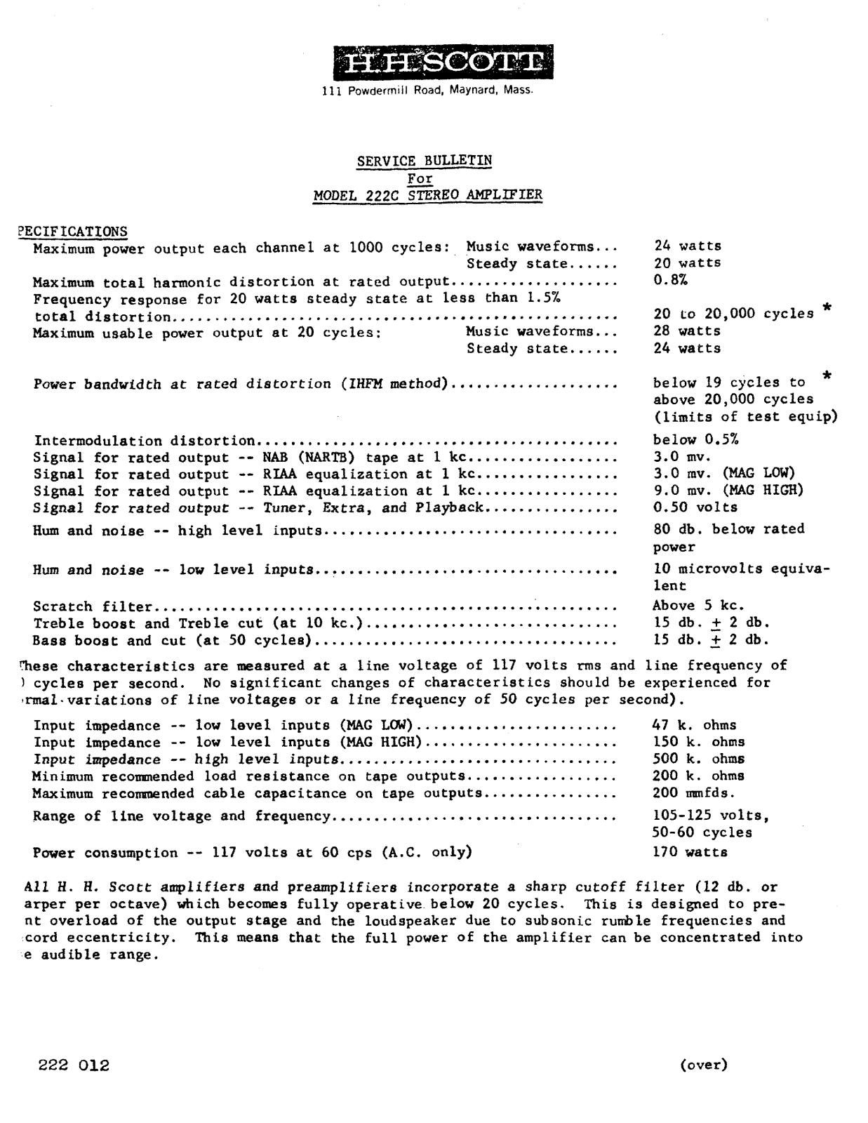 H.H. Scott LK-48-B, 222-C Schematic