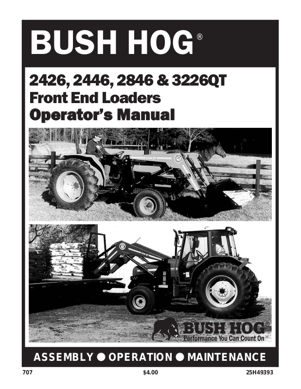 Bush Hog 3226QT, 2846, 2426, 2446 User Manual