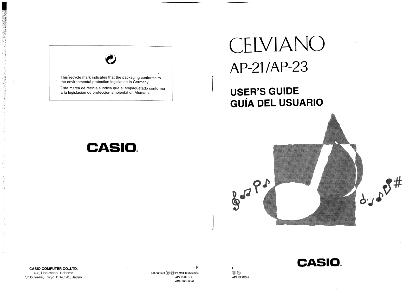 Casio AP-21, AP-23 User Manual