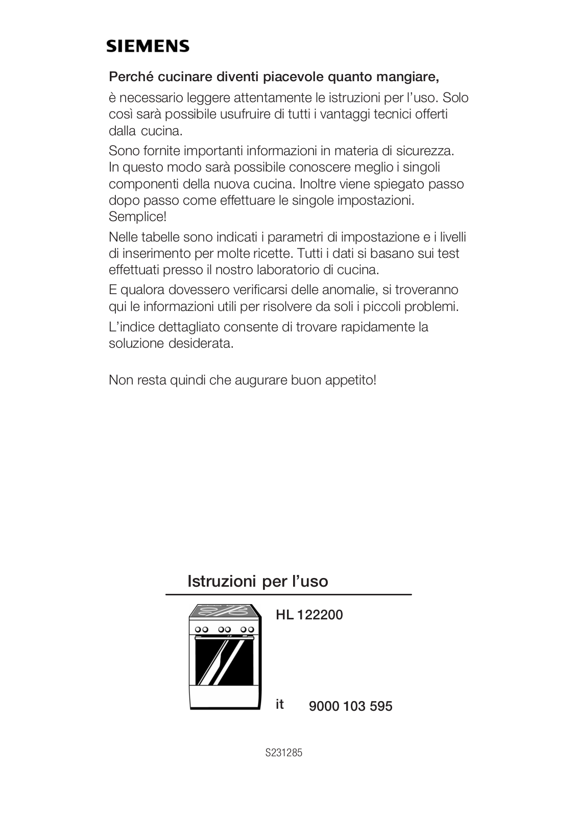 Siemens HL122200 User Manual