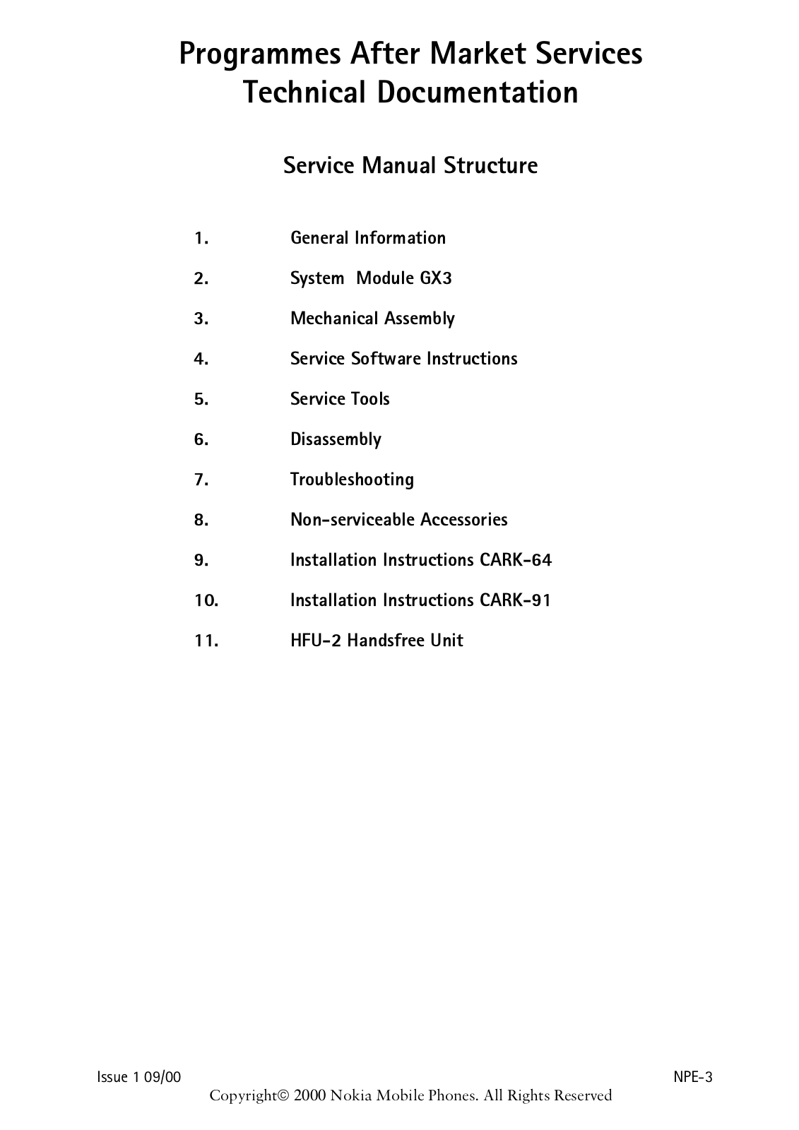 Nokia 6210 Service Manual structure