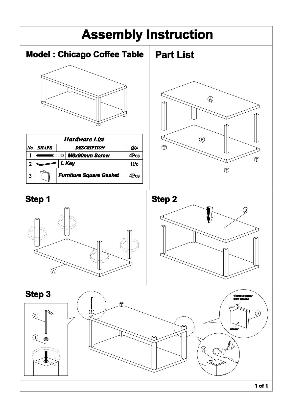 Argos 37140, 37156 ASSEMBLY INSTRUCTIONS