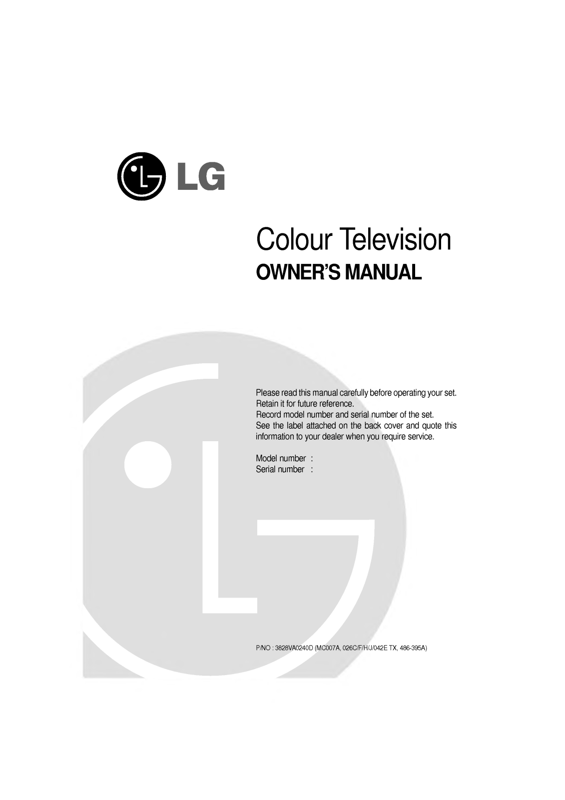 LG CT-29M30N User Manual