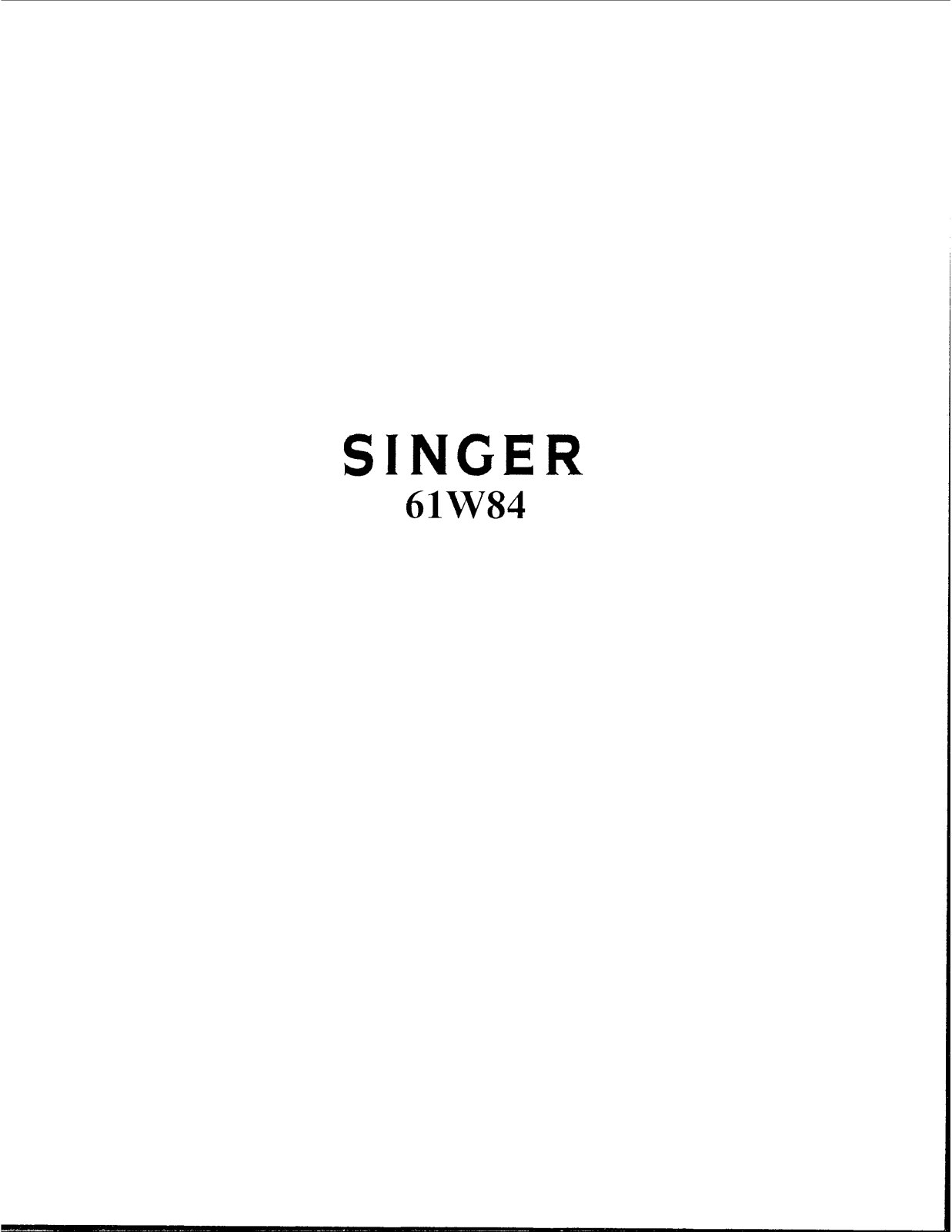 Singer 61W84 Parts List