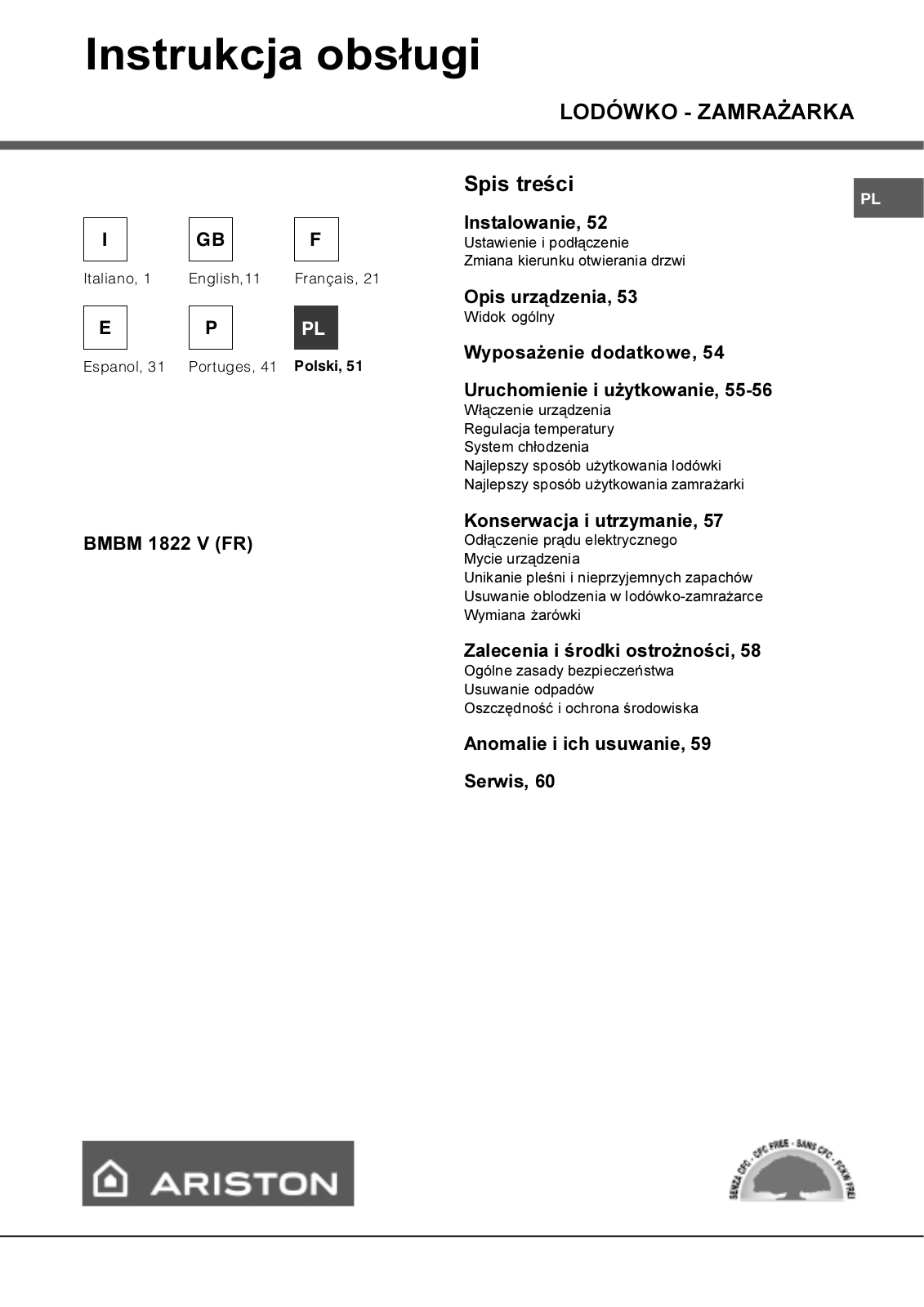 Hotpoint Ariston BMBM 1822 User Manual