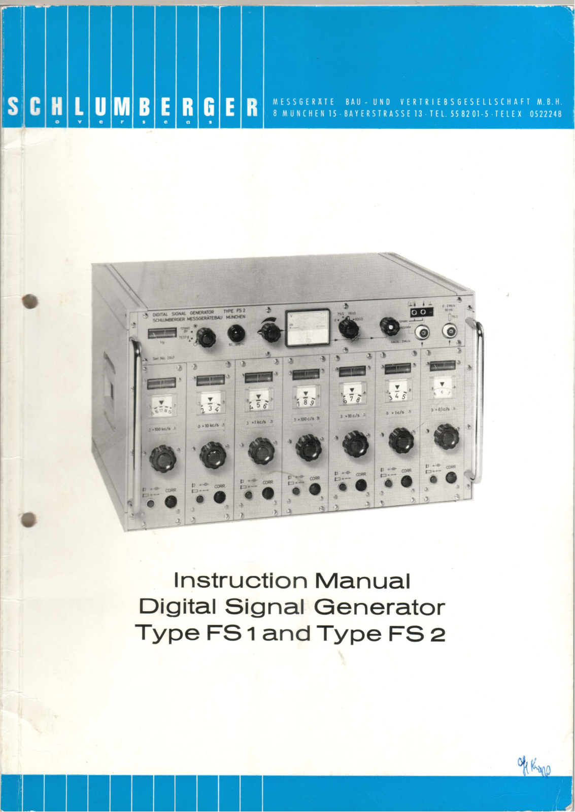 Schlumberger FS2, FS1 Service manual