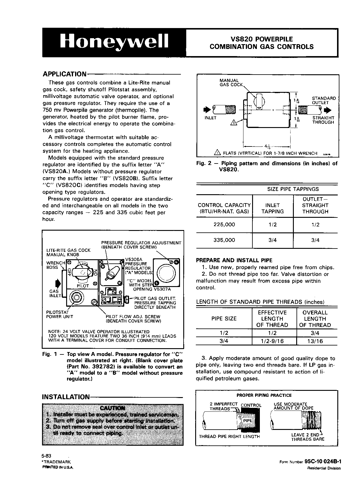 Honeywell VS820 User Manual