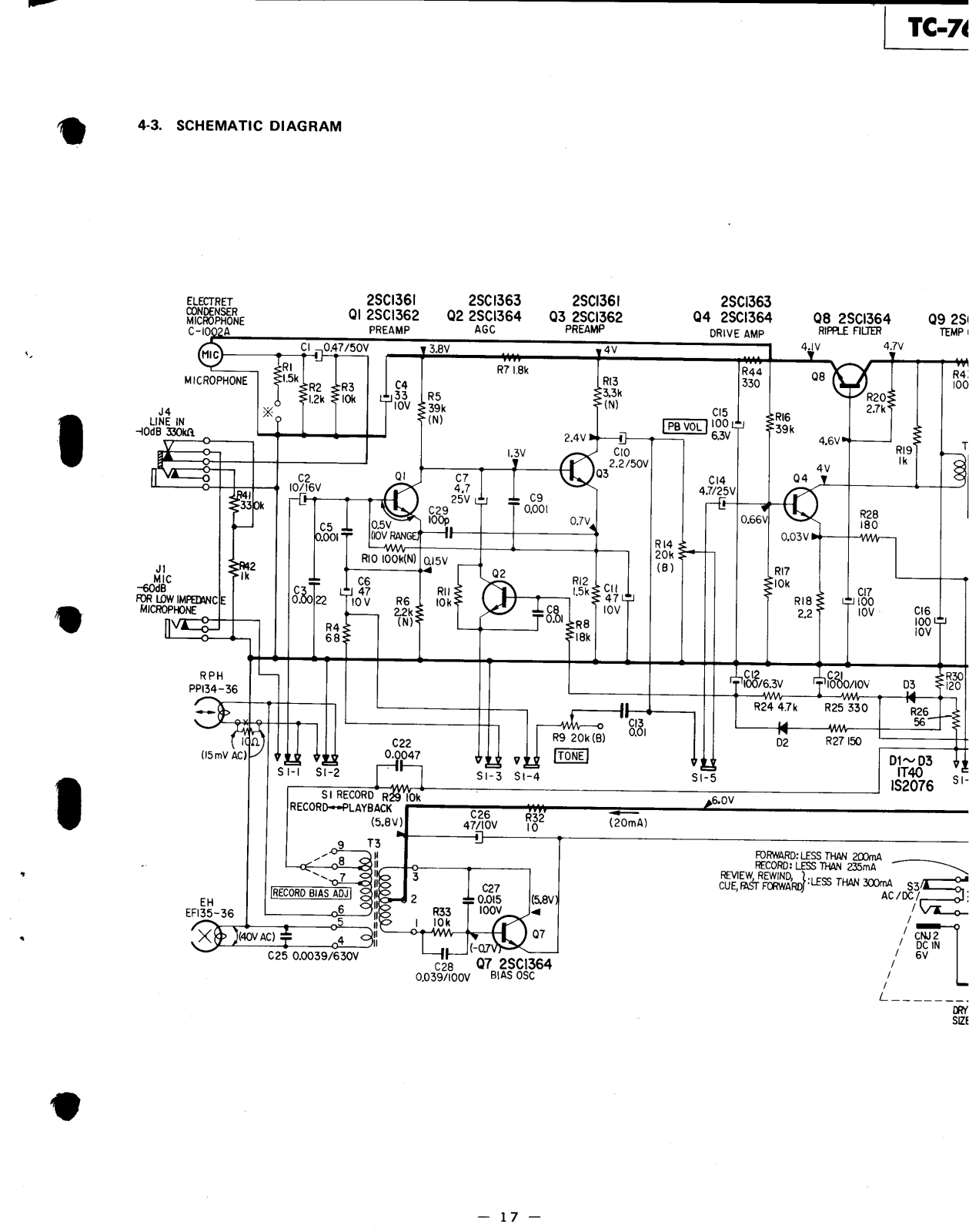 Sony TC-76 Schematic