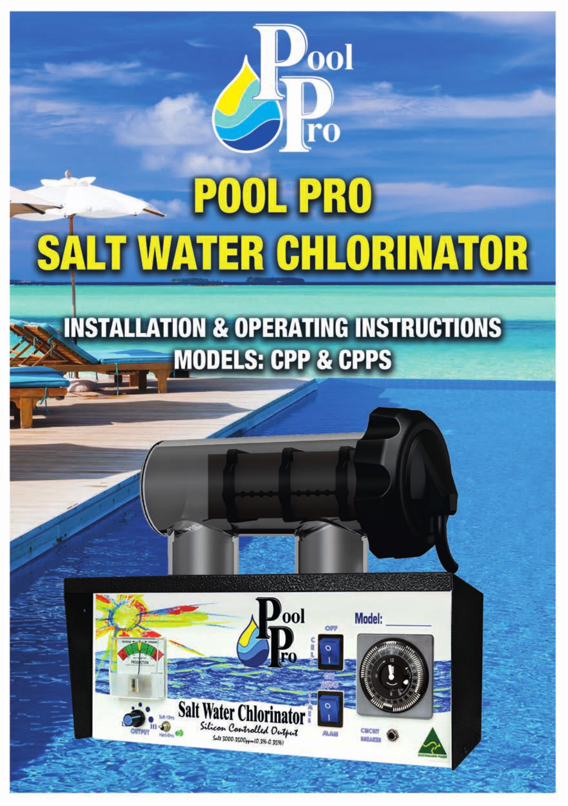 Pool Pro CPP Series, CPPS Series, CPP20, CPP30, CPP40 Installation & Operating Instructions Manual