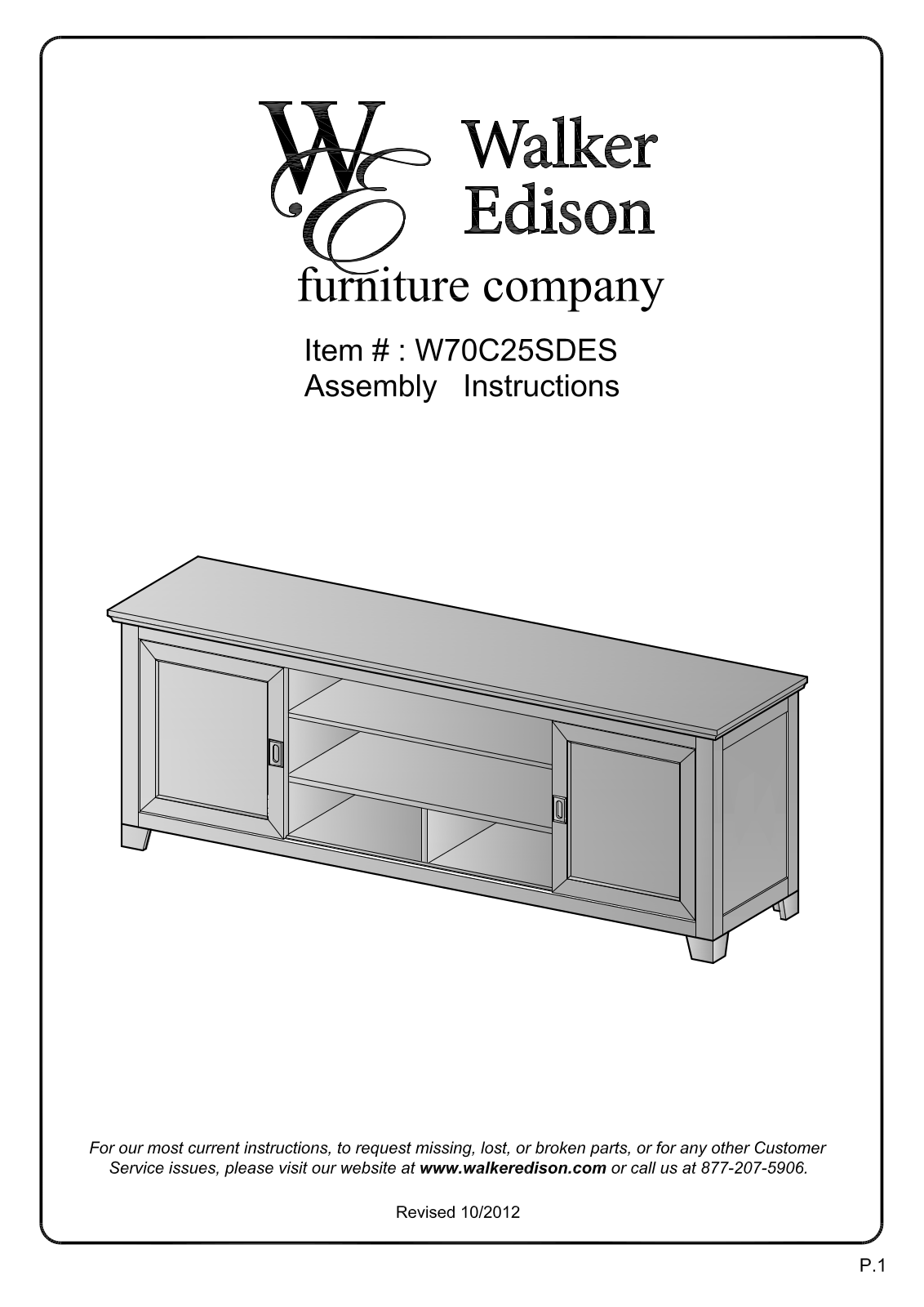 Walker W70C25SDES User Manual