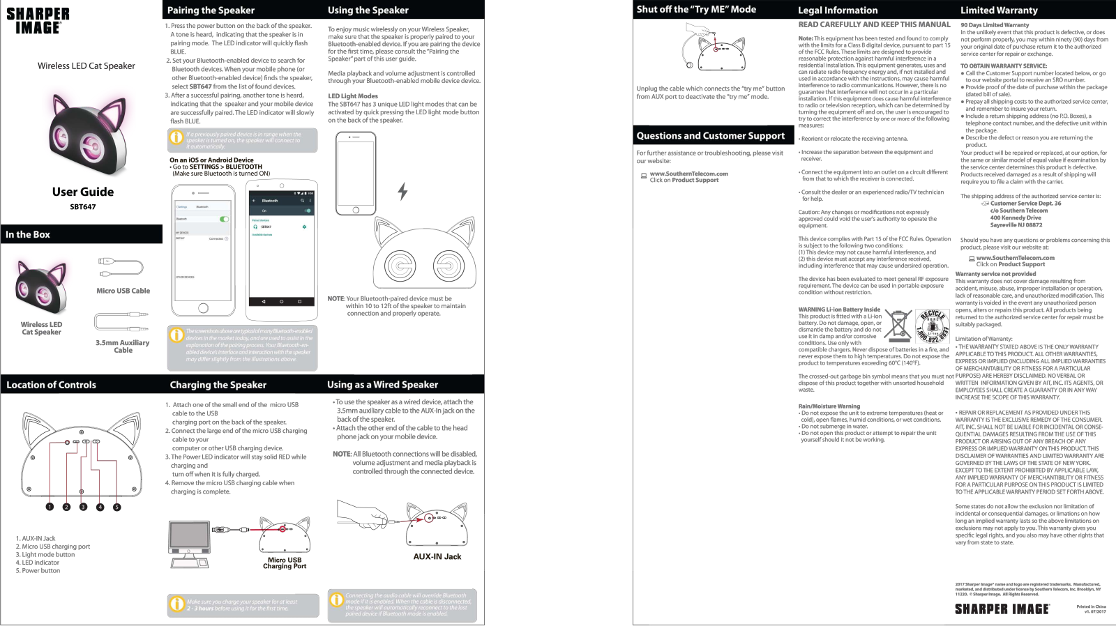 Sharper image SBT647 User Manual