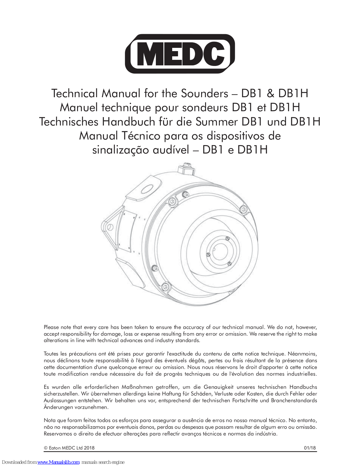 MEDC DB1, DB1H Technical Manual - ManualMachine.com